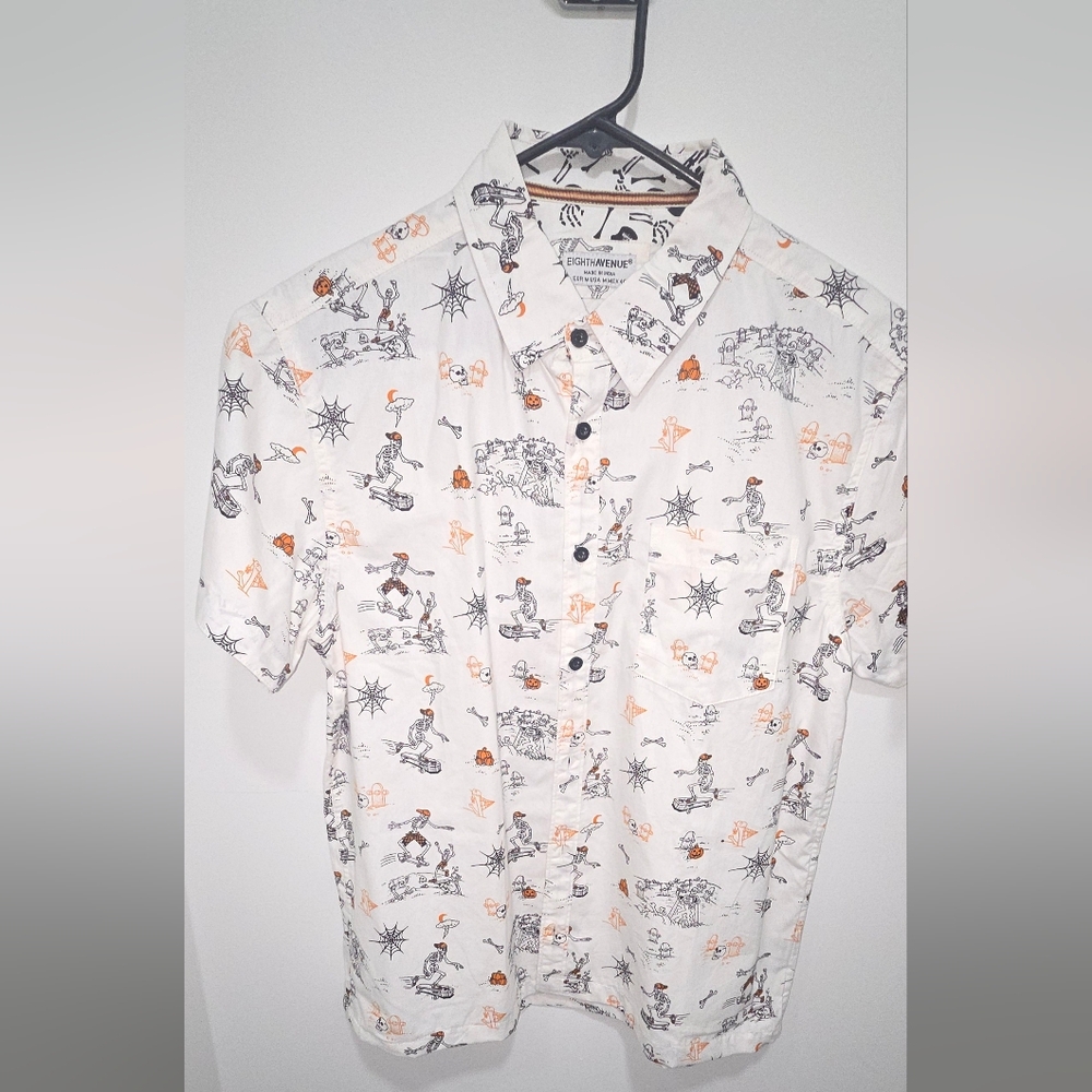 Goodfellow & Co Casual Shirt with Black and Orange Patterns